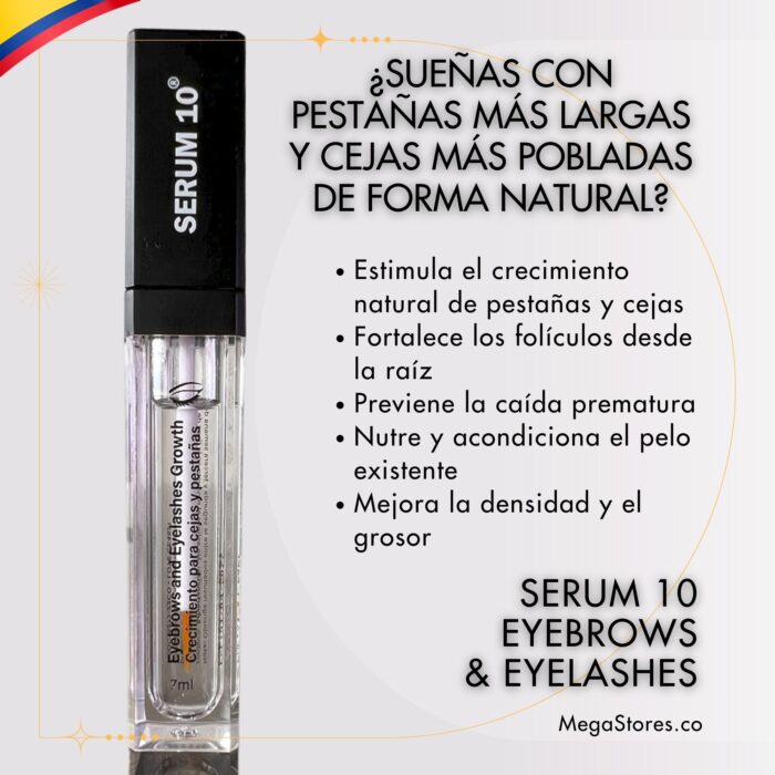 Sérum 10 crecimiento de pestañas y cejas 7ml  🎁 ¡APROVECHA AHORA! 🎉 - Imagen 3