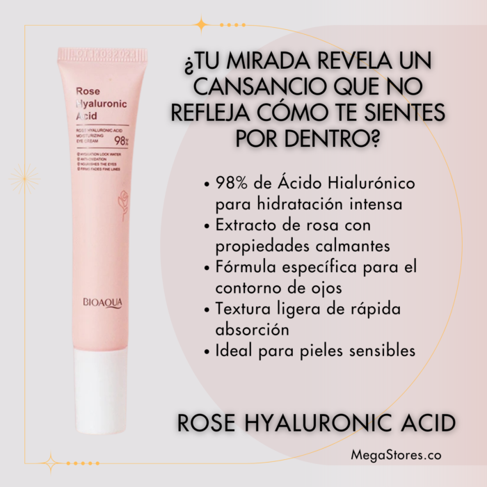 Crema Contorno de Ojos Rosa con Ácido Hialurónico 98%  🎁 ¡APROVECHA AHORA! 🎉