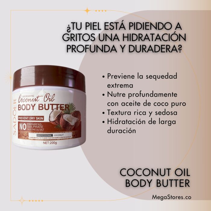 Manteca Corporal Nutritiva de Aceite de Coco  🎁 ¡APROVECHA AHORA! 🎉